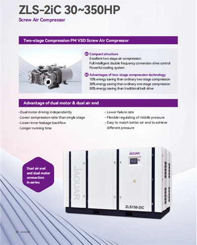 דו-שלבי PM VSD בורג מדחס אוויר מסדרת ZLS-2IC